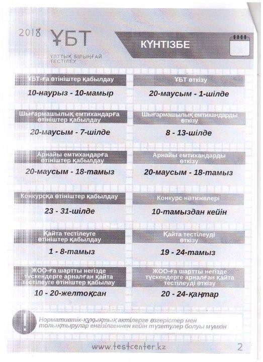 ҰБТ ережелері