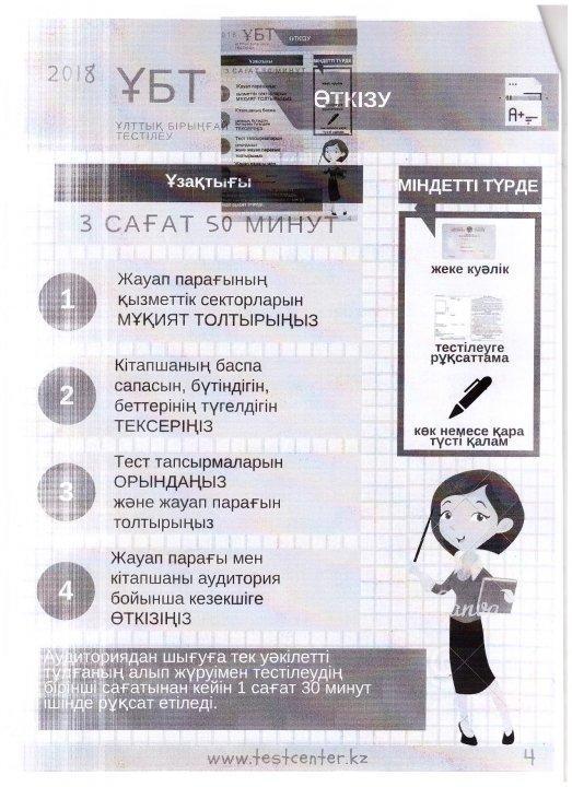 ҰБТ ережелері
